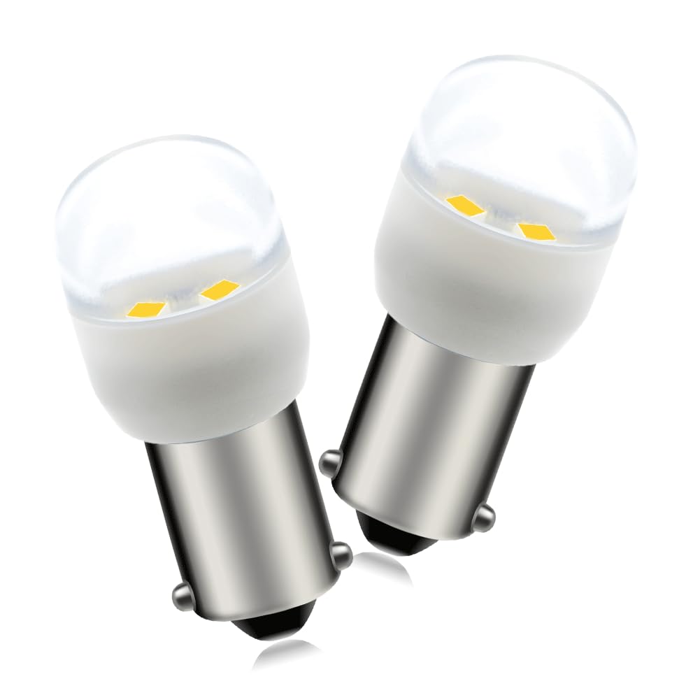 SOFOC Arcade Pinball Gaming Machine Light Bulb BA9S LED 12V AC/DC Warm White Bayonet Base Instrument Panel Indicator Light 2Pcs โ image 1