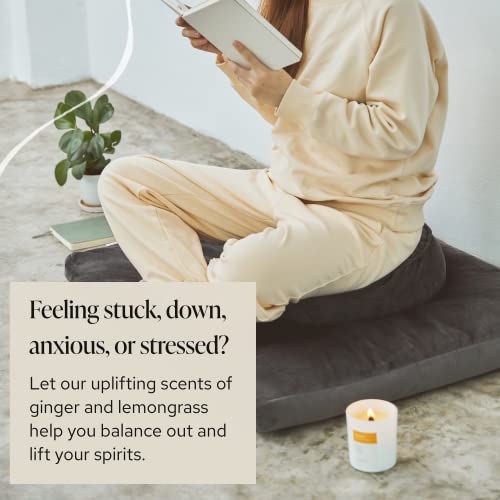 Mindful & Modern Natural Awaken Candle | Ginger & Lemongrass Scented | Aromatherapy For Stress Relief, Meditation, Yoga, Chakra Healing, & Prayer | Elegant Home Fragrance | Soy Wax | 8Oz Glass Jar #TOP2