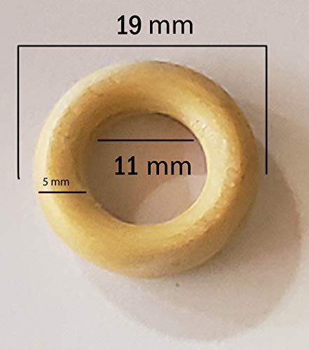 Argola de Madeira cor Marfim 20 mm 2,0 cm (PCT C/100 UNID)