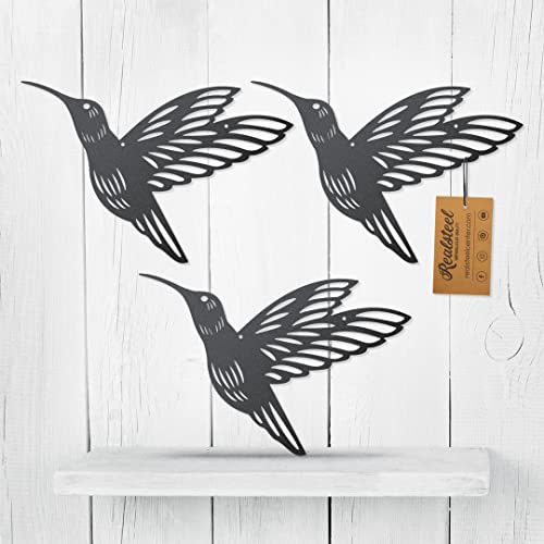 RealSteel Hummingbird Metal Wall Art Set of 3 – Decorative