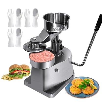 QUSYZD Hamburger-Patty-Maker, Manueller Fleischklopfer, Hamburgerpresse mit 500 Patty-Papieren, Meat-Patty-Maker und Burger-Presswerkzeug zur Herstellung von Burgern, Fleisch-Patties und Krab,
