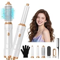 R001 Airstyler 5 in 1, Pro Ionen Hairstyler Föhnbürste Set mit Auto Lockenstäbe | 1000W Haartrockner Air brush für Alle Haartypen, Haarstyler für Volumen, Trocknen, Glätten & Locken (weiß)