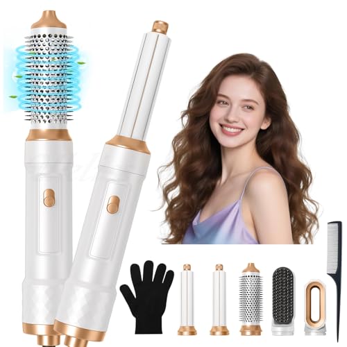 R001 Airstyler 5 in 1, Pro Ionen Hairstyler Föhnbürste Set mit Auto Lockenstäbe | 1000W Haartrockner Air brush für Alle ...
