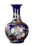  AMITVA Vaso Cinese in Ceramica Vaso Cinese Grande Bianco Vaso per Fiori in Porcellana Vasi Cinesi antichi in Ceramica Vaso Decorativo Tradizionale-A:High 58 CM
