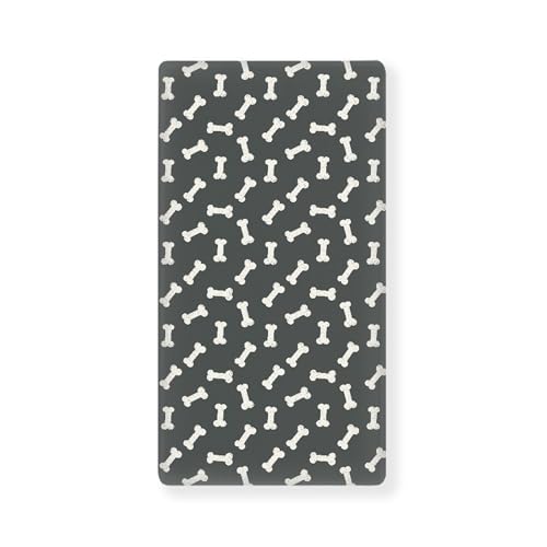 QINBEIDU Dog Bone Themed Fitted Crib Sheet Black and White Standard Crib Mattress Fitted Sheet Doodle Food Bones Baby Toddler Bed Mattress Sheets for Boys Girls 28