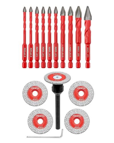 Kit FOCSTOL 5 Disques 30mm et 10 Forets Diamantés pour Chantier