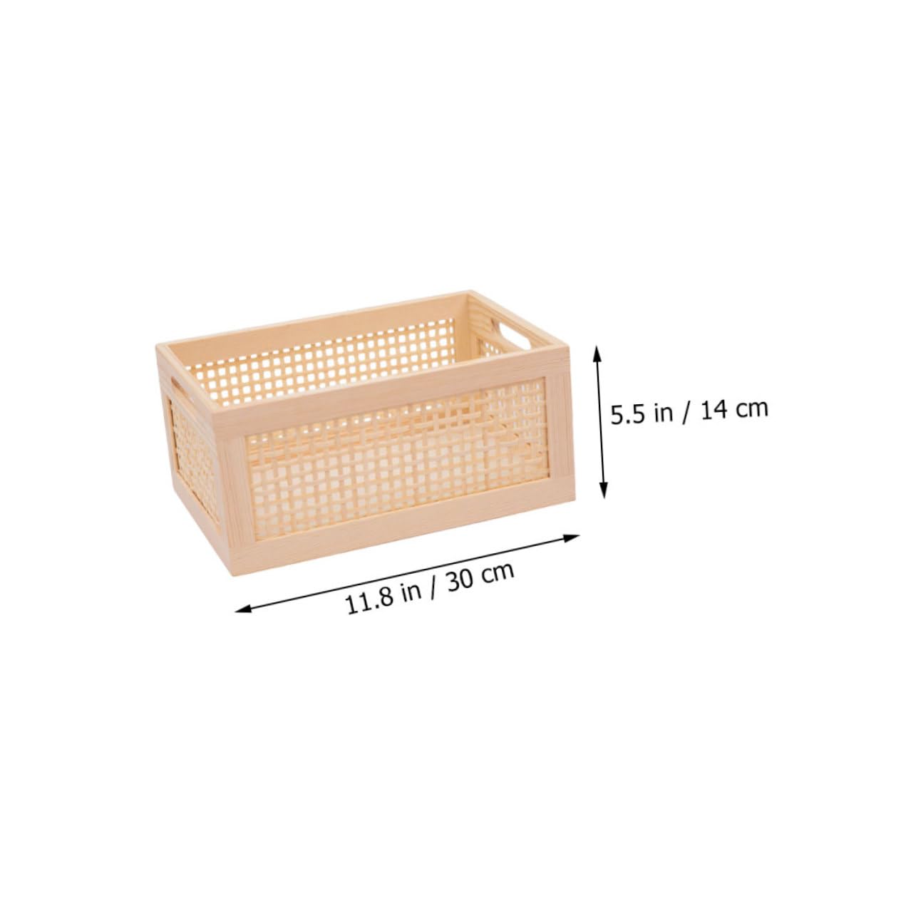 Cesta Tejida Para Almacenamiento Pequeña Rectangular, Fibra Natural De Bambú, Multiusos Ecológica, Organizador Para Hogar y Oficina, Caja De Almacenamiento Funcional