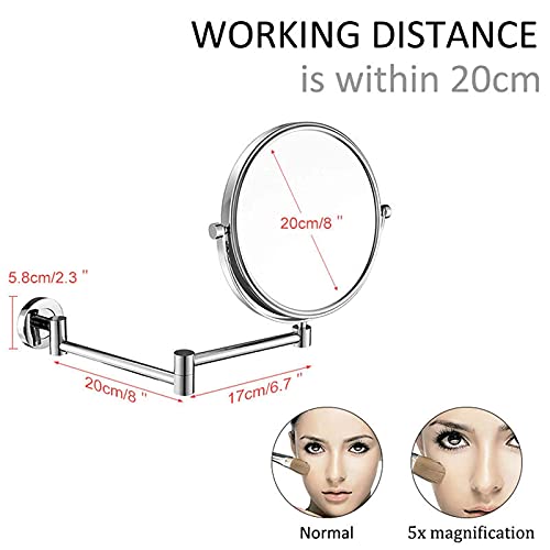 Miroir de maquillage en laiton chrome JCAKES structure de 8 pouces - 5