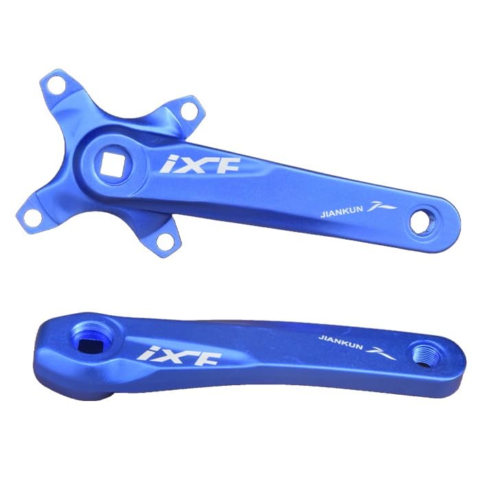 HIMALO Mountain Bike Crank Arm Set 170mm 104BCD Square Taper Bike Crankset 4 Claws Aluminum Alloy Cranks Left and Right(Blue)