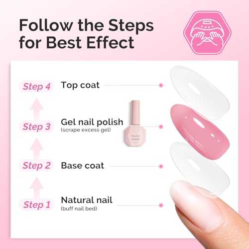 Image of MelodySusie Jelly Gel Nail Polish Set,6 Transparent Colors,Milky or Jelly Texture,Rose Red Colors Soak Off UV LED Light Cure or Salon Manicure and Nail Art DIY at Home 15ML 0.3Fl Oz
