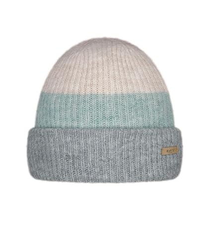 Barts Damen Beanie Suzam Wintermütze mit Streifen 6101 Heather Grey 02
