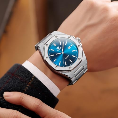 Image of OLEVS Watches for Men Luxury Fashion Large Dial Male Watches Analog Quartz Stainless Steel Waterproof Business Dress Men's Wrist Watch