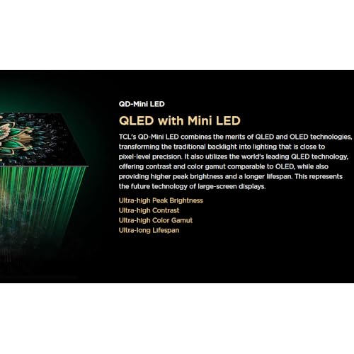 Image of TCL 85 Inch QLED-MiniLED TV Smart Google TV, 4K UHD, Dolby Vision Atmos, 144Hz, ONKYO 2.1 Hi-Fi System, Dolby Vision HDR, Ultra Slim Design - 85C6K (2025 Model)