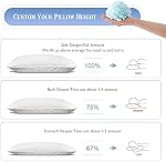 Oreillers rafraîchissants Meoflaw pour dormir taille standard ensemble de 2, oreiller en mousse à mémoire déchiquetée, oreiller standard à loft ajustable pour dormeurs sur le côté et le dos - fermeté moyenne