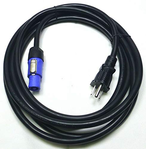 LASE 12Ft (3.6M) PowerCon to AC 3 Pin Edison Plug Cable 14AWG (Powered Speakers)