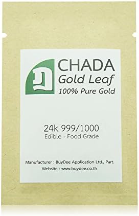 CHADA Gold Leaf 100% Pure Gold 24k 999/1000 20 Sheets 4x4cm