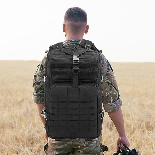 EMDMAK Military Tactical Backpack, 42L Large Military Pack Army 3 Day Assault Pack Molle Bag Rucksack - Image 8