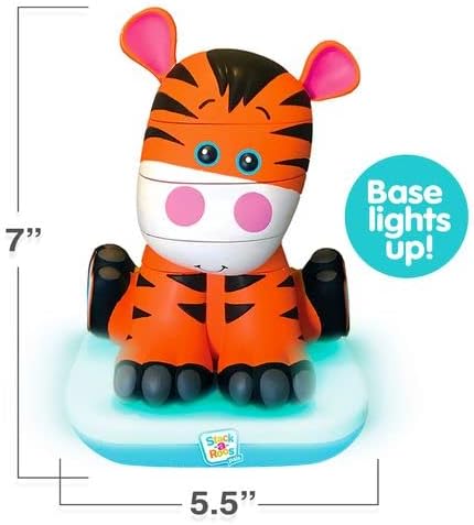 Miniatura 3 de Stack-a-Roos Baby Tiger por Salus Brands - Juguete apilable de animales, juguete educativo de aprendizaje temprano para bebés, bebés y niños