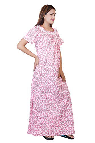 Image of Women's Cotton Block Print Knee Length Nighty