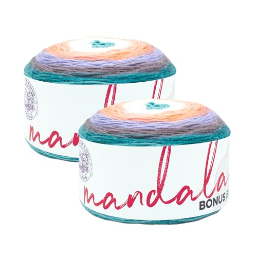 Image of Lion Brand Yarn Mandala Bonus Bundle Multicolor Yarn for Knitting, Crocheting, and Crafting, 2 Cakes, Pegasus