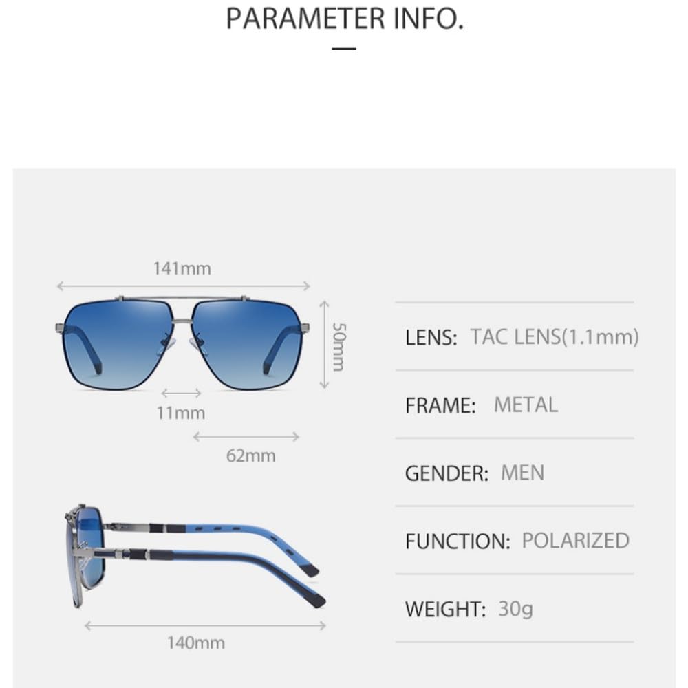 Okulary przeciwsłoneczne z polaryzacją UV400, metalowe oprawki TR90,