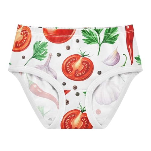 Cotton Girls Underwear Toddlers Watercolor Tomatoes Vegetables Cute Panties Girl Fun Kids Briefs Undies 2t