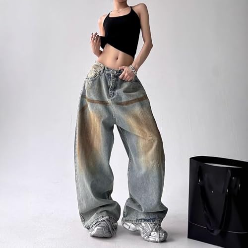 Baggy Jeans for Women Men Y2K Wide Leg Retro Distressed Grunge Denim Pants Casual Fashion Hip Hop Harajuku Streetwear2