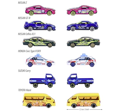 Majorette 212051030 Japan Series Deluxe, 6 types, Nissan springs, Honda, Suzuki, Toyota, tuning accessories, collectible box - Image 3