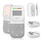 Lionelo Babyline 2.3 Audio-babyfoon met nachtlampje, bereik tot 400 m, lcd-display, intercomfunctie, EcoVox-modus, slaapliedjes, temperatuurweergave, alarm, babyfoon