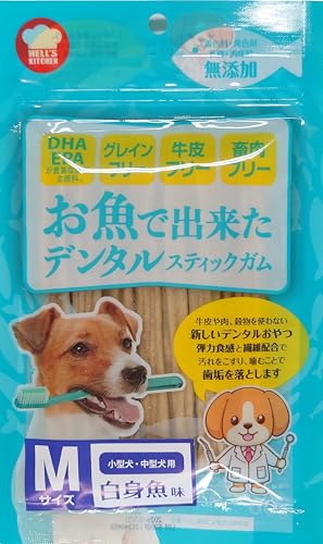 お魚で出来たデンタルスティックガム 白身魚味 Mサイズ 60g