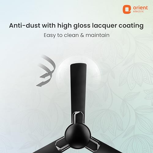 Image of Orient Electric 1200 mm Mozart ceiling fan| Designer fan with seamless ring to trim design | Anti-rust Aluminium blades| Decorative Inlay Mould Design | 5-years warranty | Minimalist Geometric Black