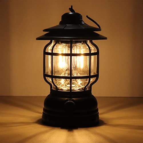Linterna de Camping , Kaishengyuan Lámparas de Camping a Pilas con Reguladores de Intensidad Giratorios, Luz de Tienda de Campaña Colgante Vintage LED Portátil para Senderismo, Pesca Cover