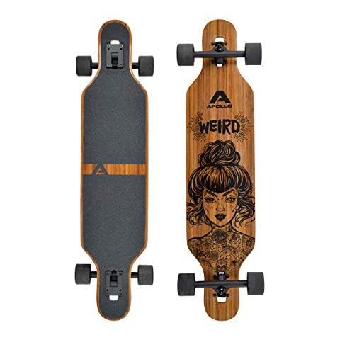 Apollo Longboard, Komplettboard mit Deck aus Bambus & Fiberglas Cover