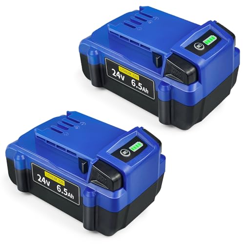 eJiasu Battery Replacement for Kobalt 24V: 6.5Ah Lithium ion for 24-Volt Max Battery KB624-03 KB524-03 KB424-03 KB224-03 KB124-03 Compatible with All Kobalt 24 V Cordless Power Tool 2 Packs