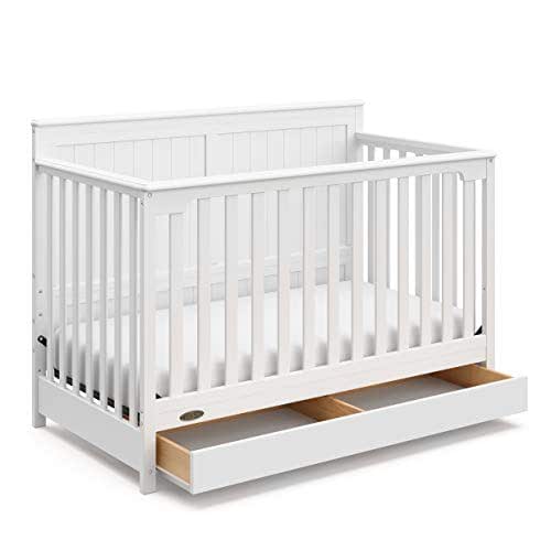Graco Hadley 5-in-1 Convertible Crib with Drawer (White) – GREENGUARD