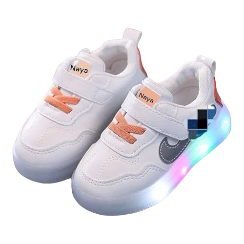 Kids Custom Unisex Light Up Sneakers Sport Shoes for All Occasion (Orange, US Footwear Size System, Little Kid, Numeric, Medium, 5)