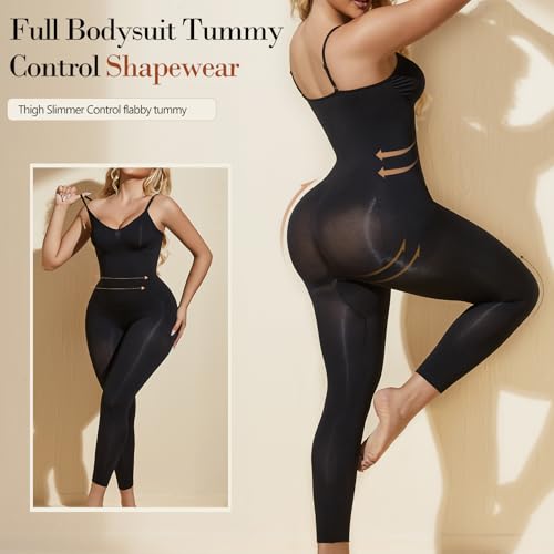 Image of Full Body Shapewear for Women Tummy Control Bodysuit Waist Trainer Full Body Shaper Butt Lifting Capri Leggings