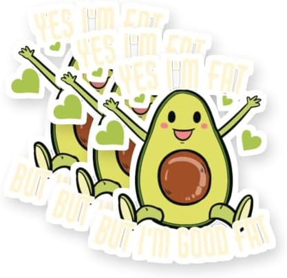 Yes Im Fat But Im Good Fat Funny Avocado Keto Vinyl Stickers 3 Pack 3 Inch image 5