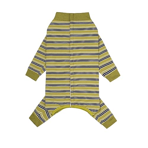 ICOUCHI 犬服 パジャマ ロンパース 春秋冬 小型犬 中型犬 大型犬 洋服 ドッグウエア つなぎ パーカー ボーダー柄 防寒 暖かい 保温 カバーオール 抜け毛対策 部屋着 寝間着 ルームウェア お出掛け用 散?