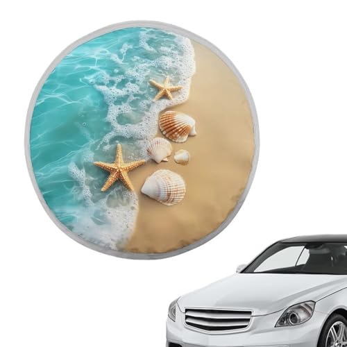 Image of Steering Wheel Sunshade Cover Lightweight Starfish Shell Steering Wheel Shield Car Interior Accessories Sun Protection Reflect UV Sun and Heat and Protect Your Cars Universal Car Accessories