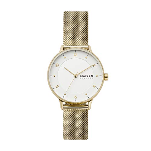 Skagen Women's Riis Quartz Analog Stainless Steel And Stainless Steel Watch, Color: Gold (Model: Skw2914) #TOP12