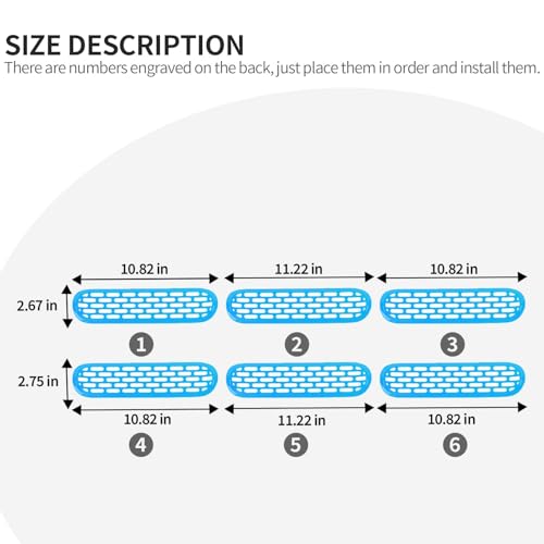 Image of Linskip Oval Grille Inserts Fit for 2021-2025 Ford Bronco, Front Mesh Grille Cover for Bronco Exterior Accessories, Enhancing Vehicle Front Appearance(baby blue)