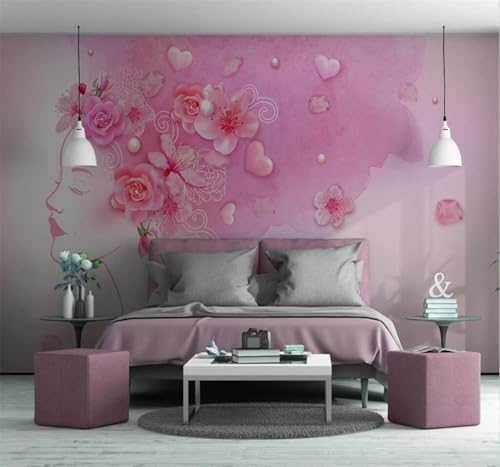 Papier peint fleurs 3D haut de gamme dessin main intissé salon chic 430x300 - 3