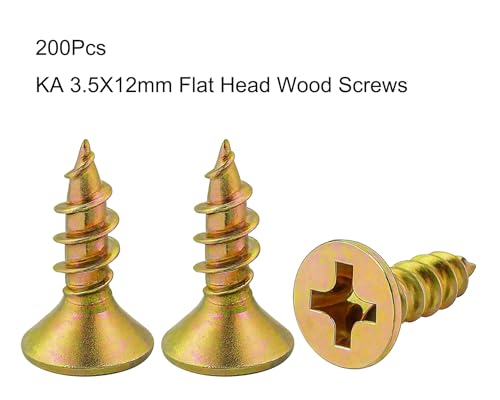 Tornillos de madera NACX 3.5 x 12mm cabeza plana Phillips 200 unidades miniatura 3