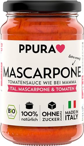 PPURA Bio Tomatensauce Mascarpone | Pasta-Sauce mit Italienischer Mascarpone & Tomaten | Sugo Made...
