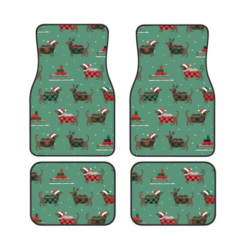 Alfombrillas de coche de perro tejonero juego de 4 piezas en neopreno