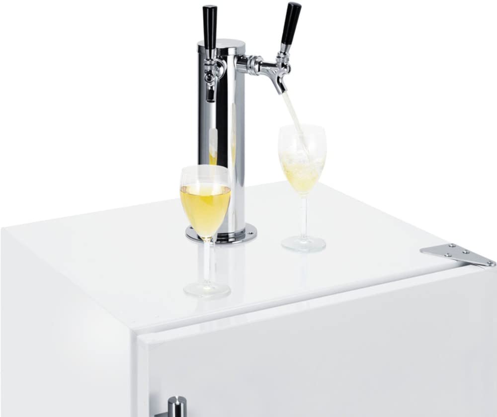 Summit Appliance Sbc58whbiadawkdtwin 24" Wide Built-In Undercounter ADA Height Commercially Listed Dual Tap Wine Dispenser In White With Stainless Steel Handle, Auto Defrost, Adjustable Thermostat on Fridge.com - View 6