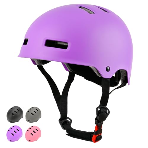 LOKJIJI Verstellbarer Fahrradhelm Skaterhelm für Mädchen Jungen Kinder Jugend Erwachsene, Kinder...