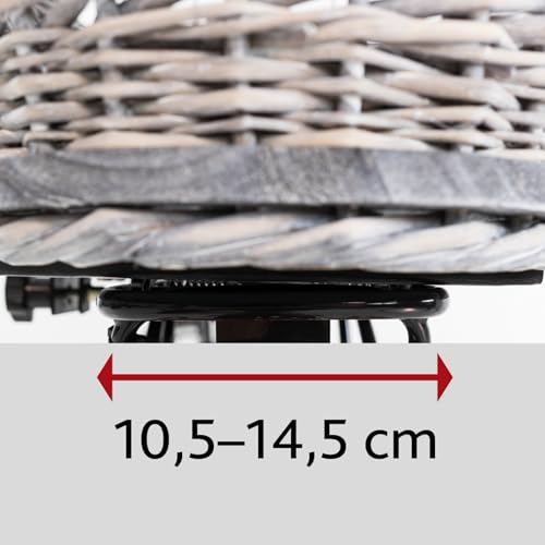 TRIXIE Fahrradkorb Weide für Hunde bis 8 kg 35 × 49 × 55 cm - gewebter Hundefahrradkorb für den Gepäckträger - mit Schutzgitter und weichem Kissen, 13114