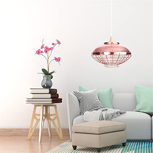 Lampe suspendue cage or rose avec cordon réglable pour îlot de cuisine